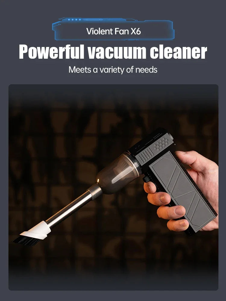 450000RPM X6 Air Blower Powerful dust Vacuum Cleaner Fast Charging Strong Wind Brushless Violent Fan for car/computer cleaning