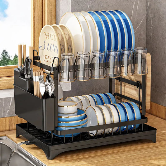 Kitchen Drainage Rack Dish Rack Dish Storage Household Chopsticks Knife and Fork Storage Rack Countertop Bowl Drying Shelf